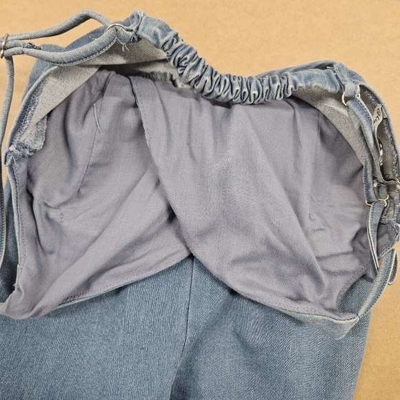 Highway Jeans Spaghetti Strap Jumpsuit Size Small Sleeveless Stretch Blue Denim - Picture 10 of 16